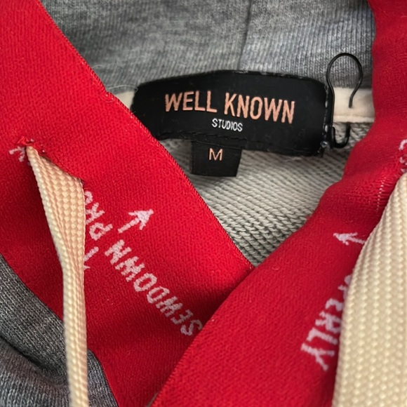 Well Known Studios Taping goes here gray & red hoodie - Picture 6 of 6